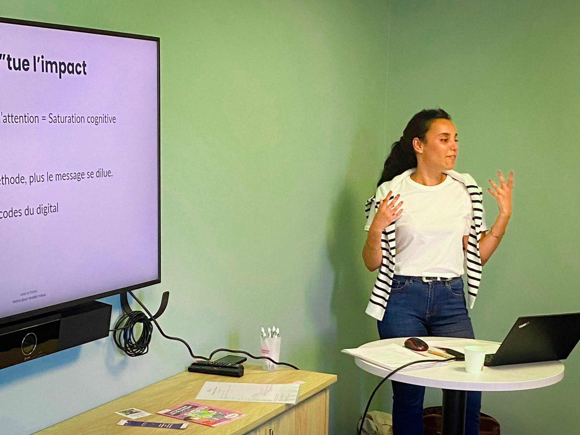 Chadia Ouaabi, lors de son keynote « Less is More »