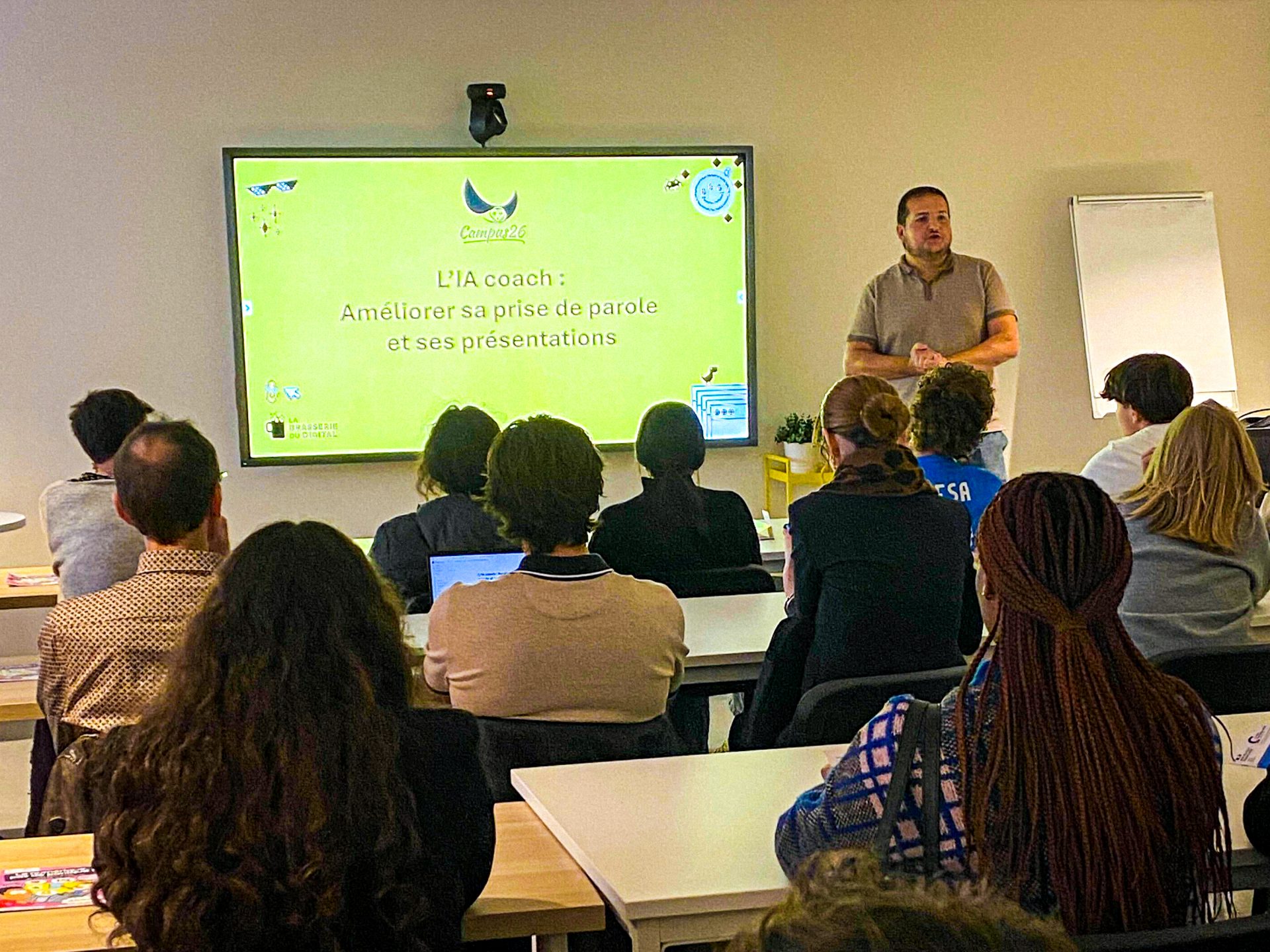 Grégory Varenne (Campus26) lors du test & learn « IA coach »