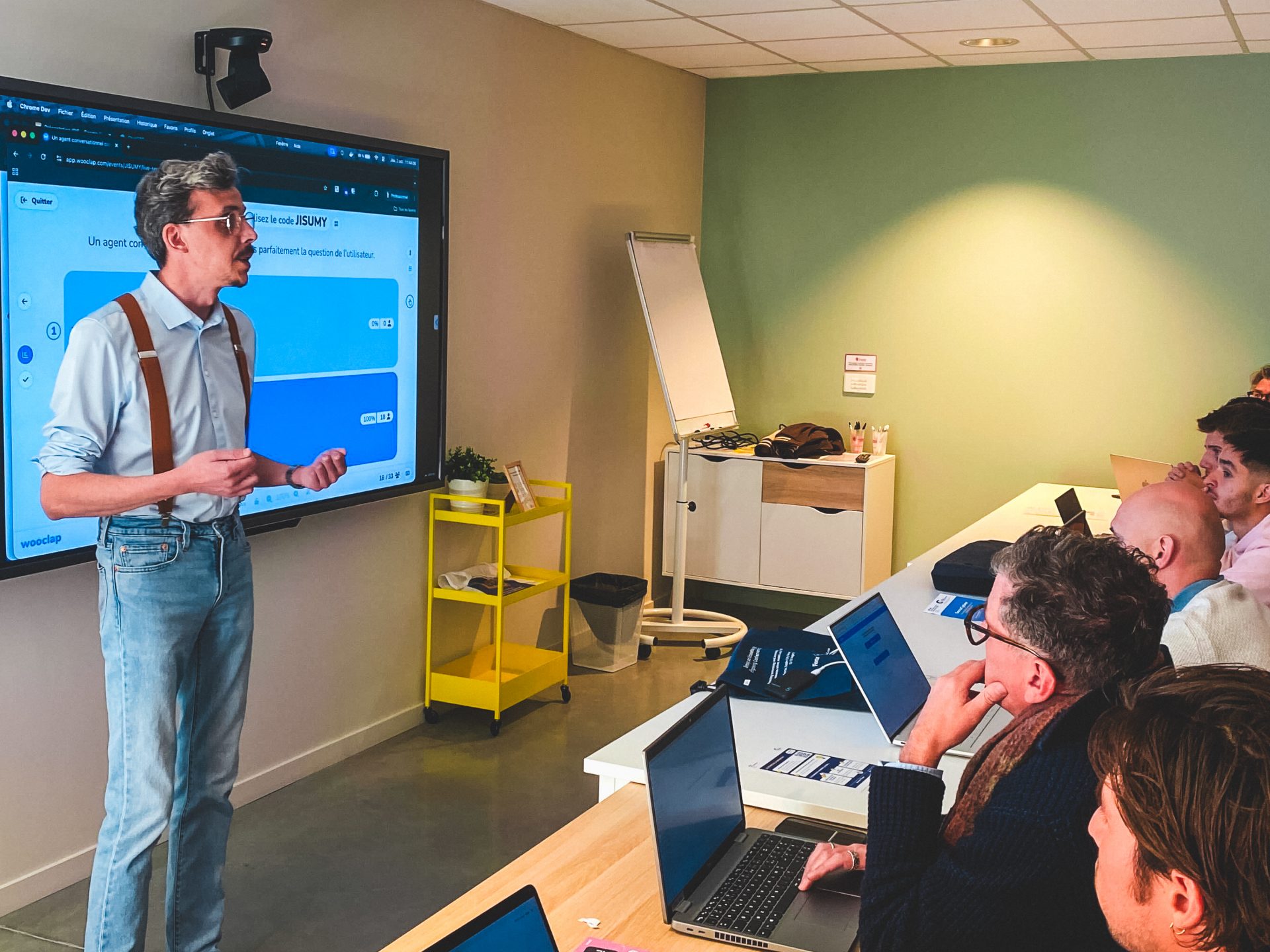 Bernard Redares (IRIS Interactive) lors du test & learn « Agent conversationnel »