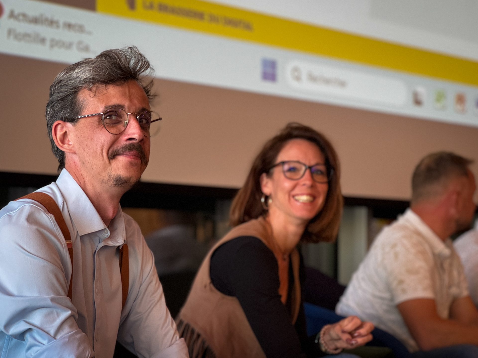 Bernard Redares (IRIS Interactive) et Sandrine Hartmann (Lugik Parc)
